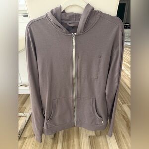 Vuori Men’s Coronado Zip Hoodie in Taupe size Large
